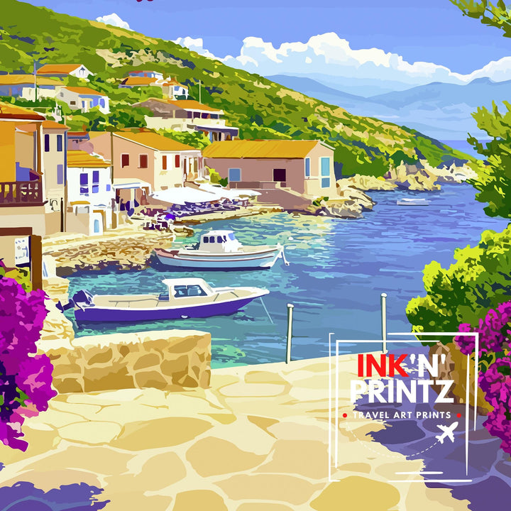 Kefalonia Greece Travel Print Wall Decor Wall Art Kefalonia Landscape Wall Hanging Home Décor Greek Island Gift Art Lovers Scenic Print
