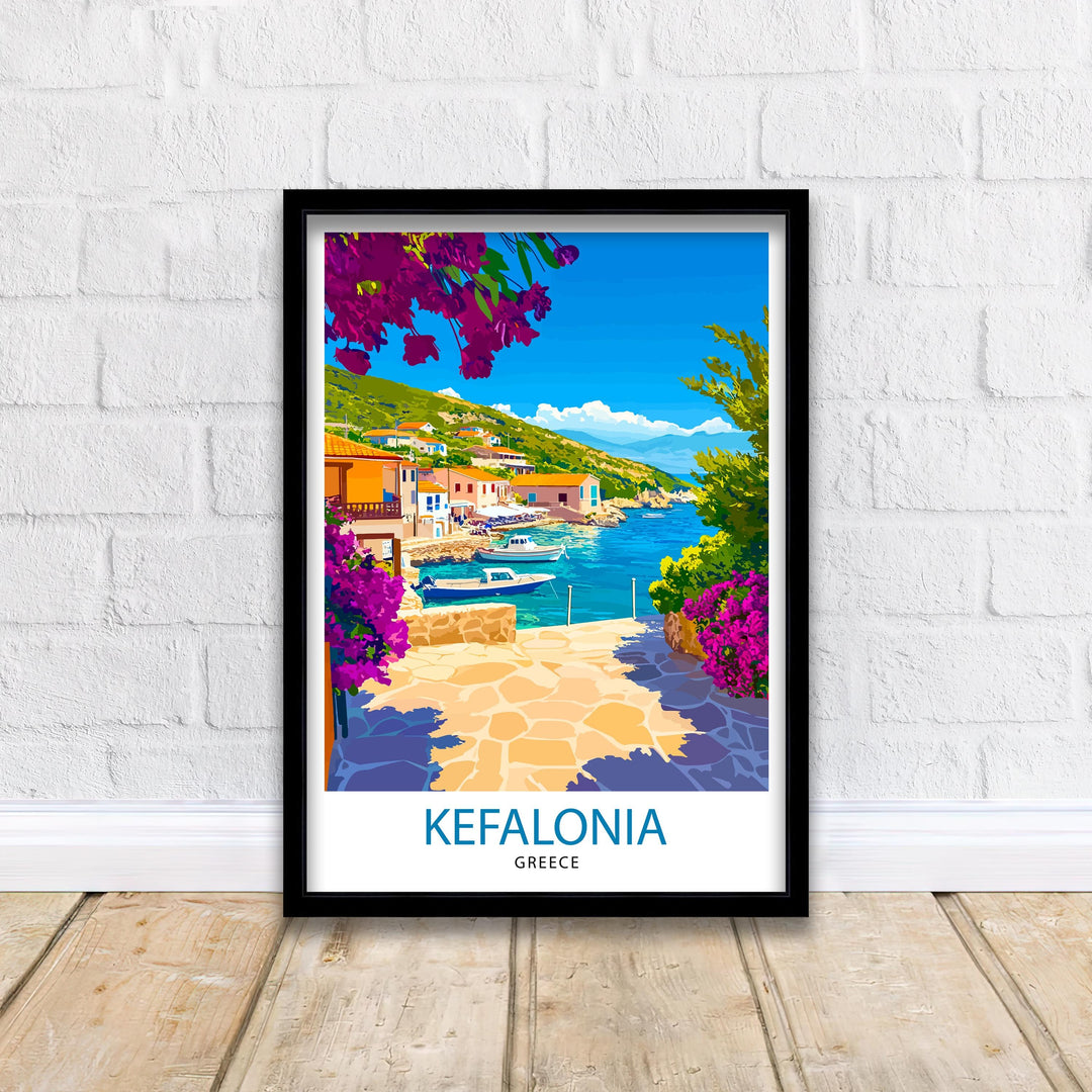 Kefalonia Greece Travel Print Wall Decor Wall Art Kefalonia Landscape Wall Hanging Home Décor Greek Island Gift Art Lovers Scenic Print