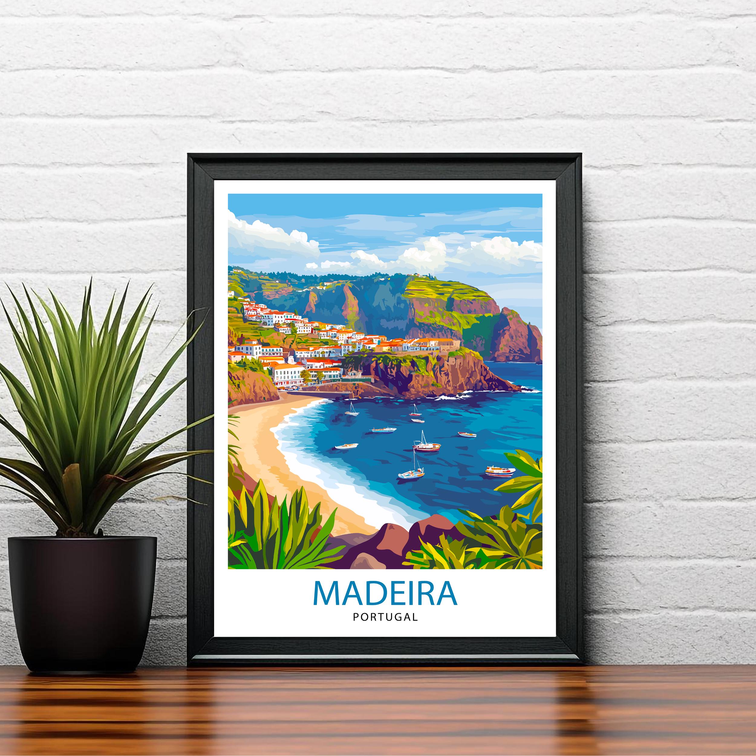 Madeira Portugal Travel Print Wall Decor Wall Art Madeira Landscape Wall Hanging Home Décor Portuguese Island Gift Art Lovers Scenic Print