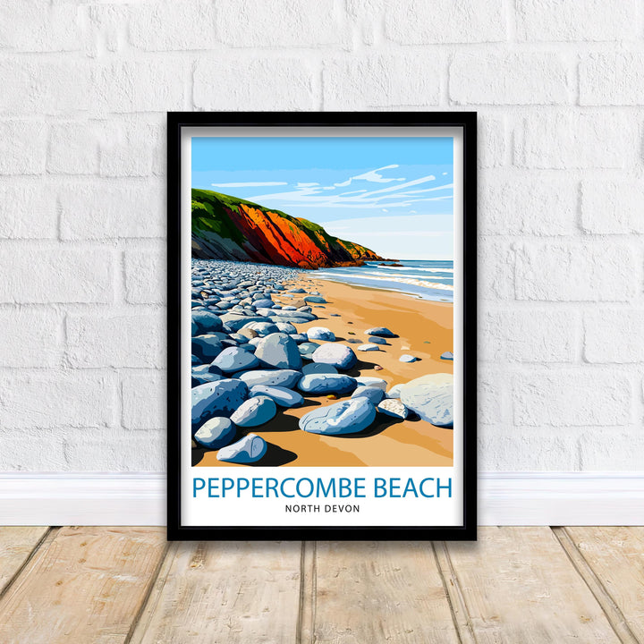 Peppercombe Beach Devon Travel Print Wall Decor Wall Art Devon Coastline Wall Hanging Home Décor Beach Scene Gift Art Lovers Scenic