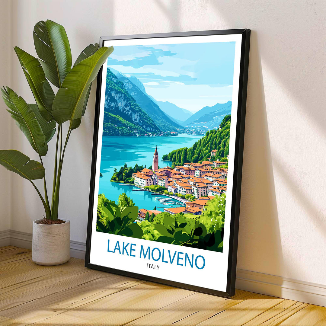 Lake Molveno Italy Travel Print Wall Decor Wall Art Molveno Landscape Wall Hanging Home Décor Alpine Gift Art Lovers Scenic