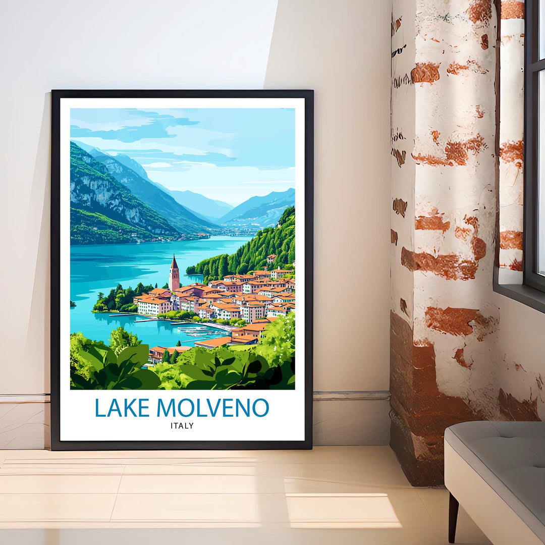 Lake Molveno Italy Travel Print Wall Decor Wall Art Molveno Landscape Wall Hanging Home Décor Alpine Gift Art Lovers Scenic