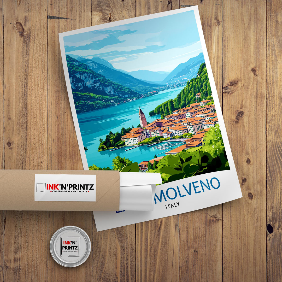 Lake Molveno Italy Travel Print Wall Decor Wall Art Molveno Landscape Wall Hanging Home Décor Alpine Gift Art Lovers Scenic