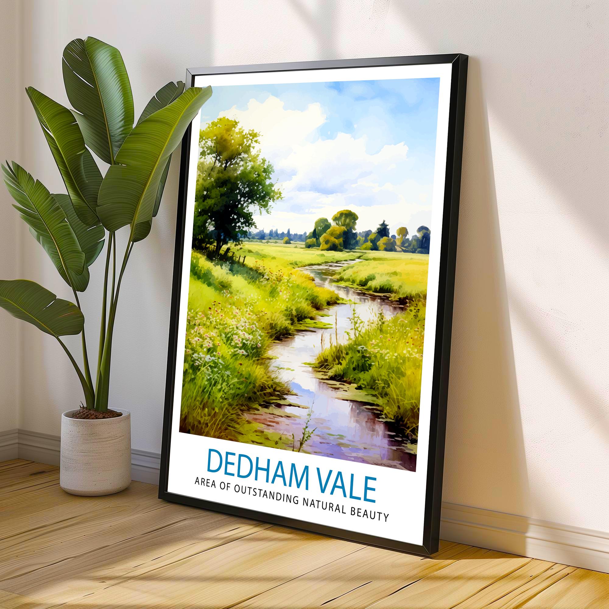 Dedham Vale AONB Print English Countryside Art Constable Country Poster Suffolk Essex Landscape Wall Decor British Nature Illustration Rural
