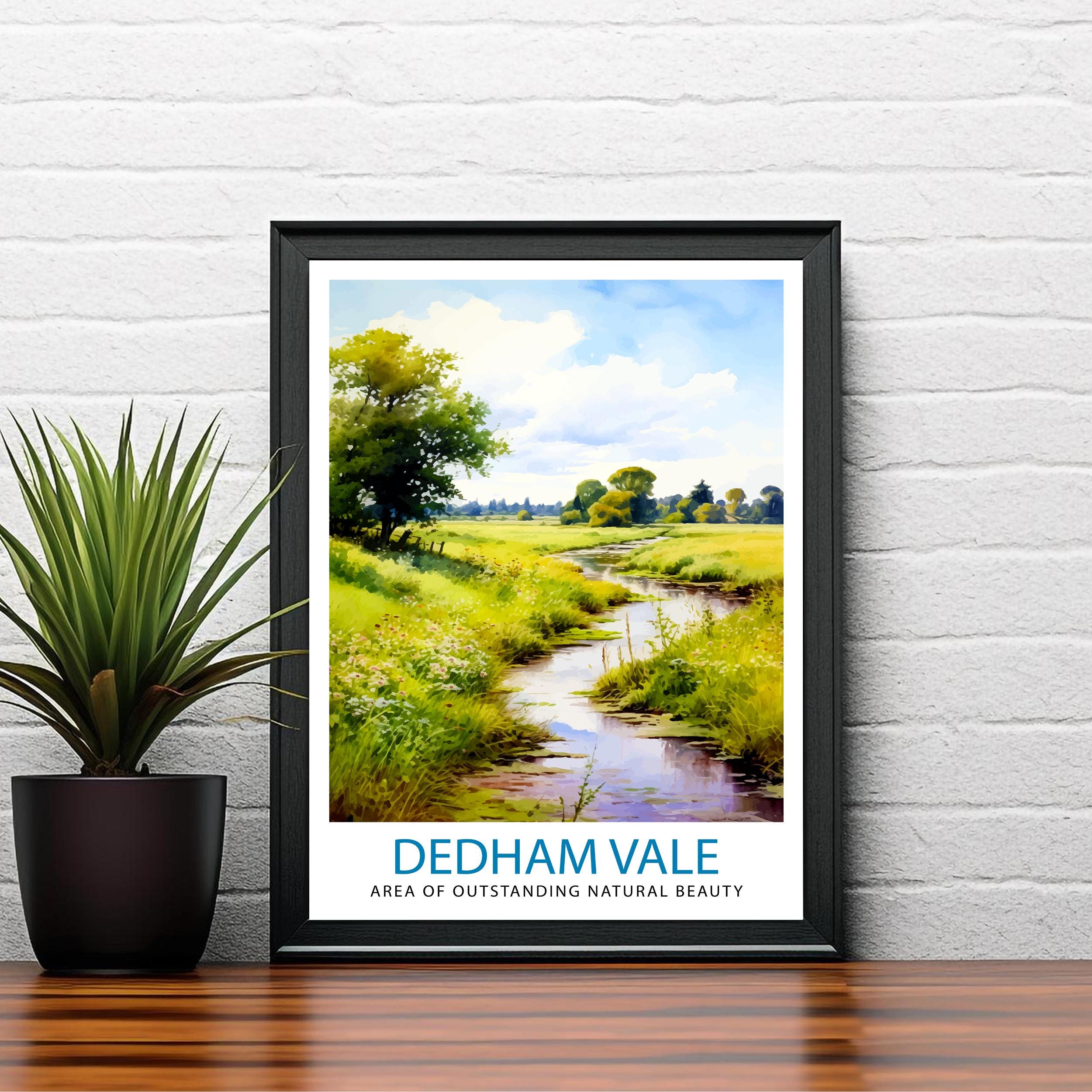 Dedham Vale AONB Print English Countryside Art Constable Country Poster Suffolk Essex Landscape Wall Decor British Nature Illustration Rural