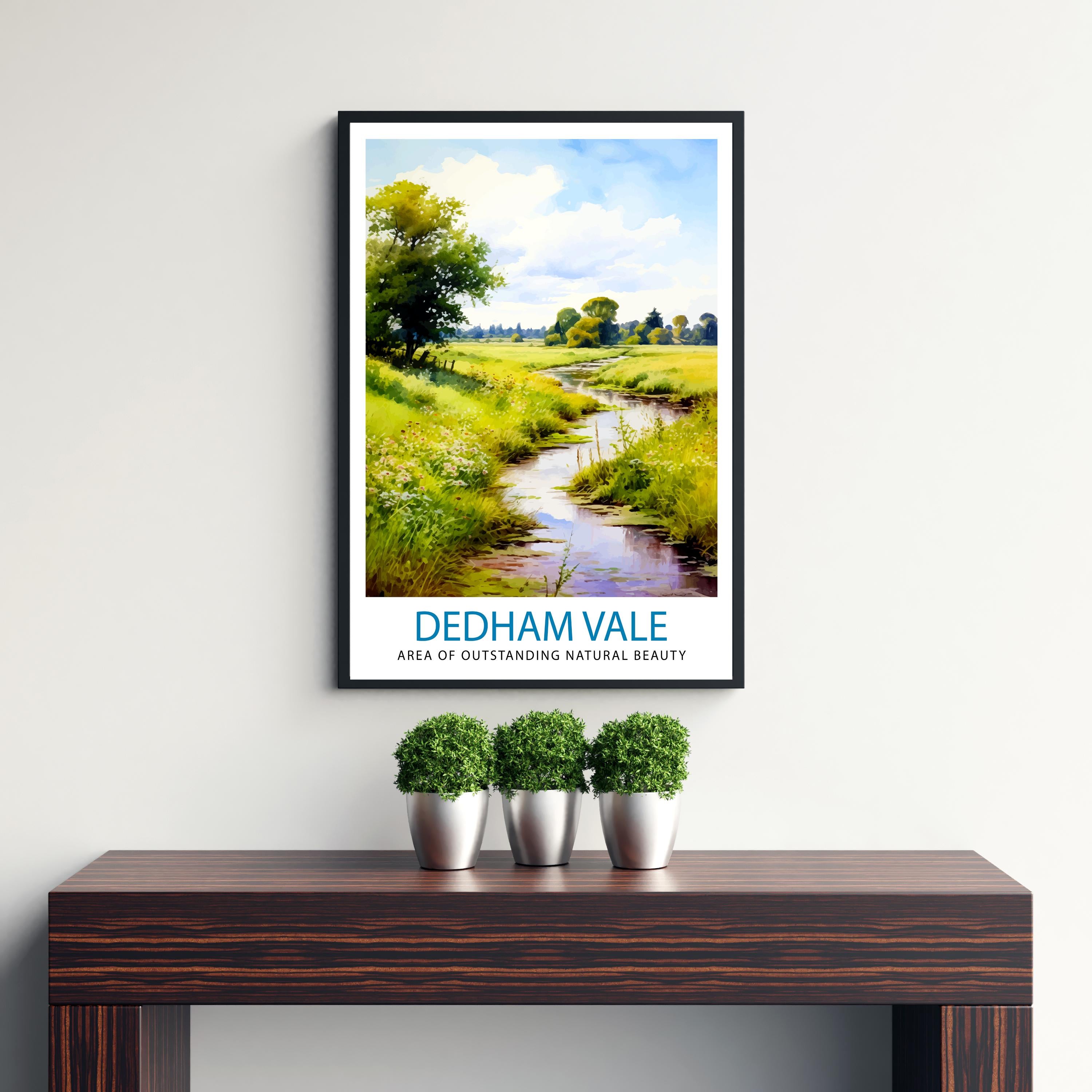 Dedham Vale AONB Print English Countryside Art Constable Country Poster Suffolk Essex Landscape Wall Decor British Nature Illustration Rural