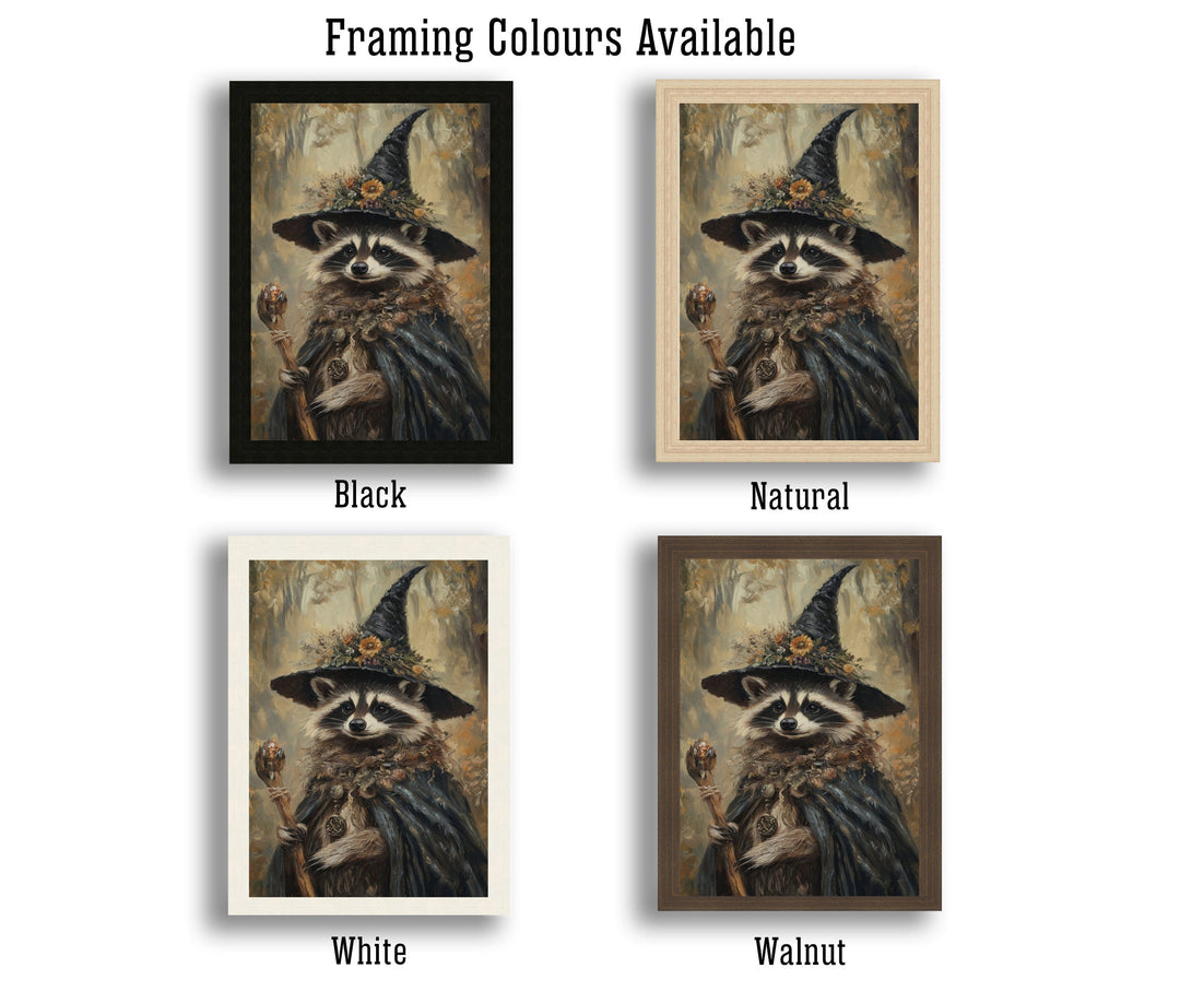 Raccoon Witch Poster Whimsical Animal Wall Art Fantasy Witchy Décor for Living Room Bedroom or Gallery Wall Cute Magical Raccoon Home Art