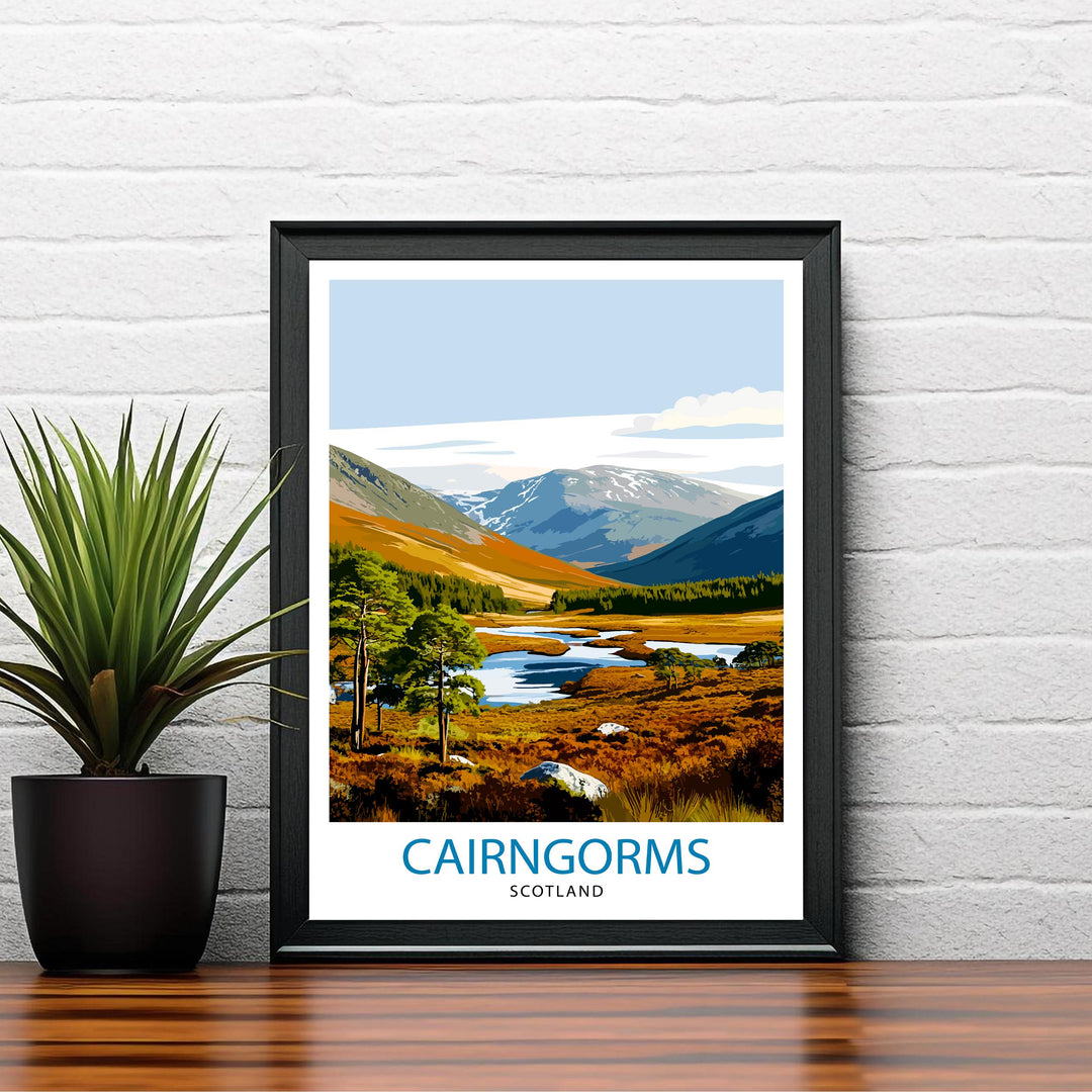 Cairngorms Scotland Travel Poster