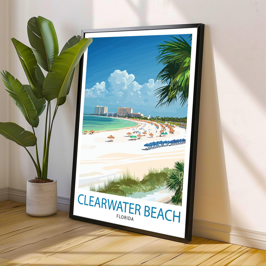 Clearwater Beach Florida Travel Poster