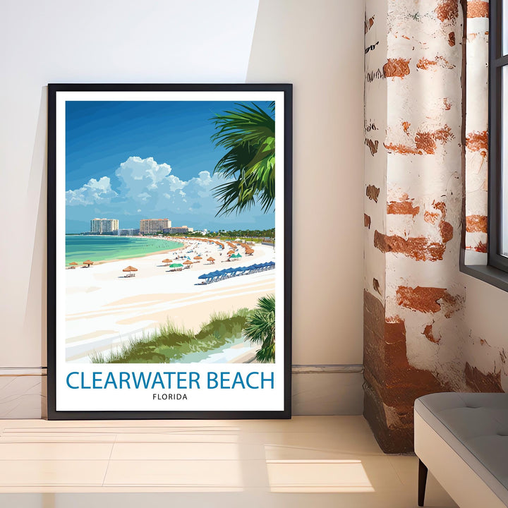 Clearwater Beach Florida Travel Poster