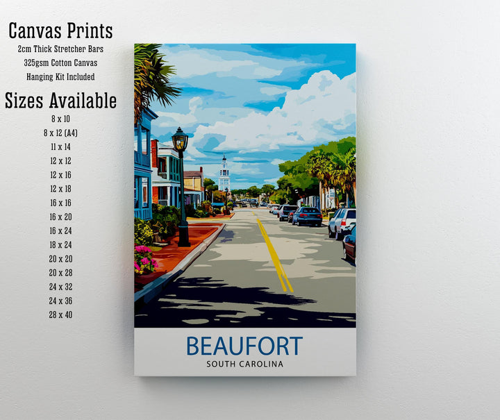 Beaufort South Carolina Travel Print Wall Decor Wall Art Historic Beaufort Wall Hanging Home Décor Southern Charm Gift Art Lovers