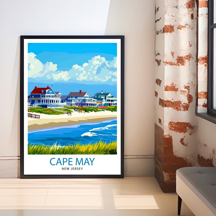 Cape May New Jersey Travel Print Wall Decor Wall Art Cape May Beach Scene Wall Hanging Home Décor Coastal Gift Art Lovers Scenic Print