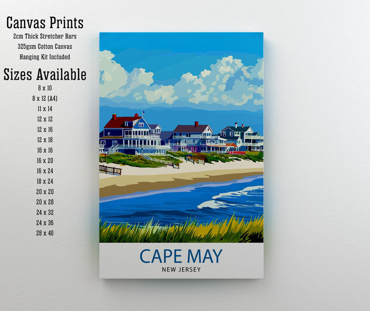 Cape May New Jersey Travel Print Wall Decor Wall Art Cape May Beach Scene Wall Hanging Home Décor Coastal Gift Art Lovers Scenic Print