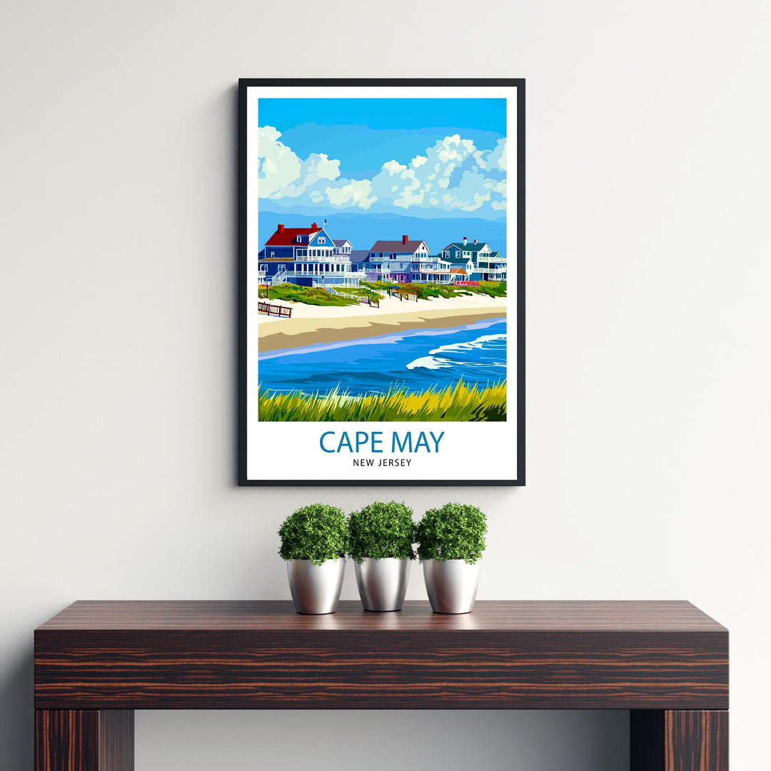 Cape May New Jersey Travel Print Wall Decor Wall Art Cape May Beach Scene Wall Hanging Home Décor Coastal Gift Art Lovers Scenic Print