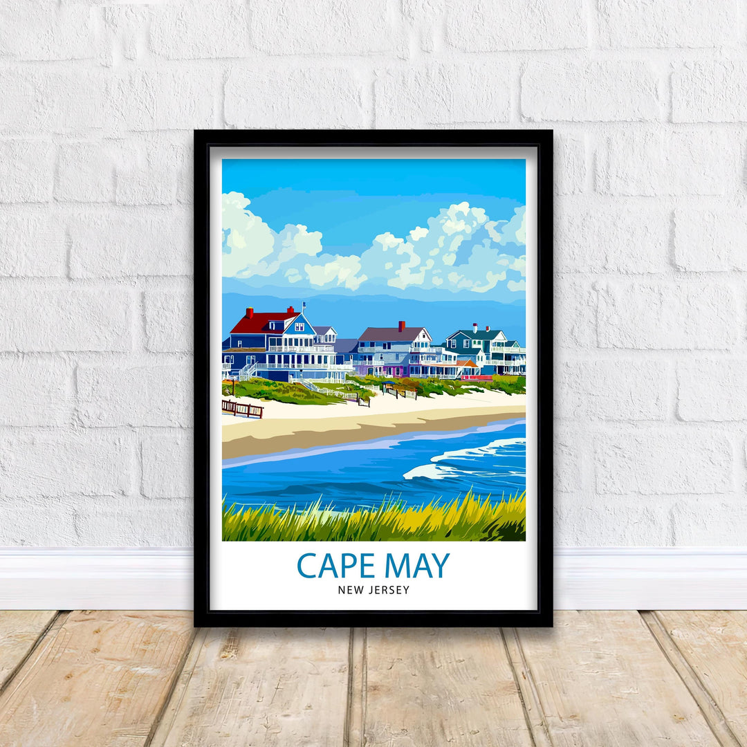 Cape May New Jersey Travel Print Wall Decor Wall Art Cape May Beach Scene Wall Hanging Home Décor Coastal Gift Art Lovers Scenic Print