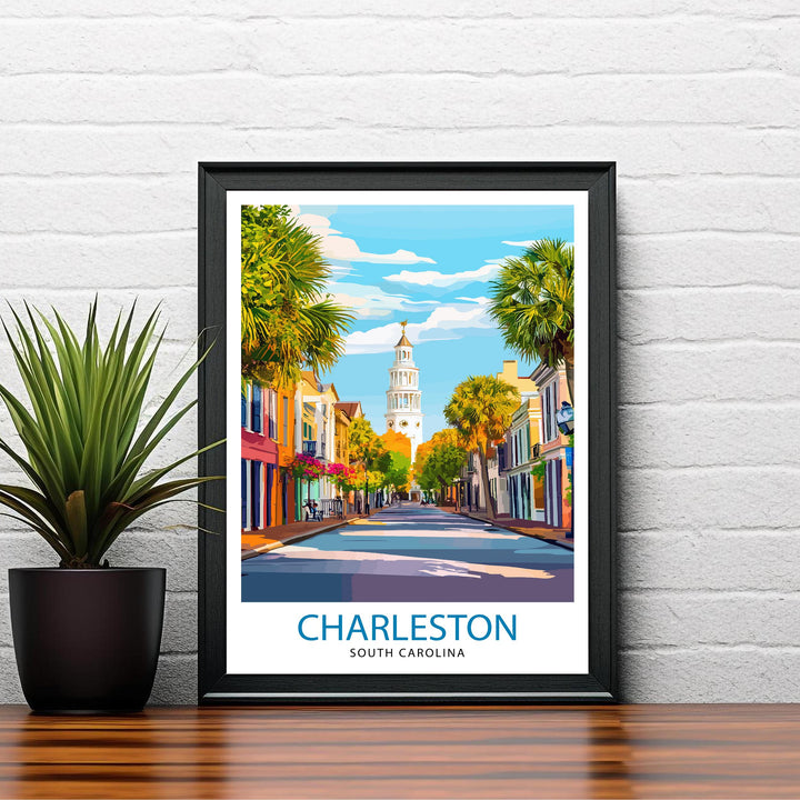 Charleston South Carolina Travel Print Wall Decor Wall Art Charleston Skyline Wall Hanging Home Décor Southern Charm Gift Art Lovers