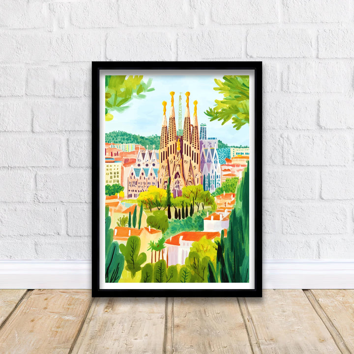 Barcelona Spain Travel Print Wall Decor Wall Art Barcelona Landscape Wall Hanging Home Décor Catalonia Gift Art Lovers Architectural Print