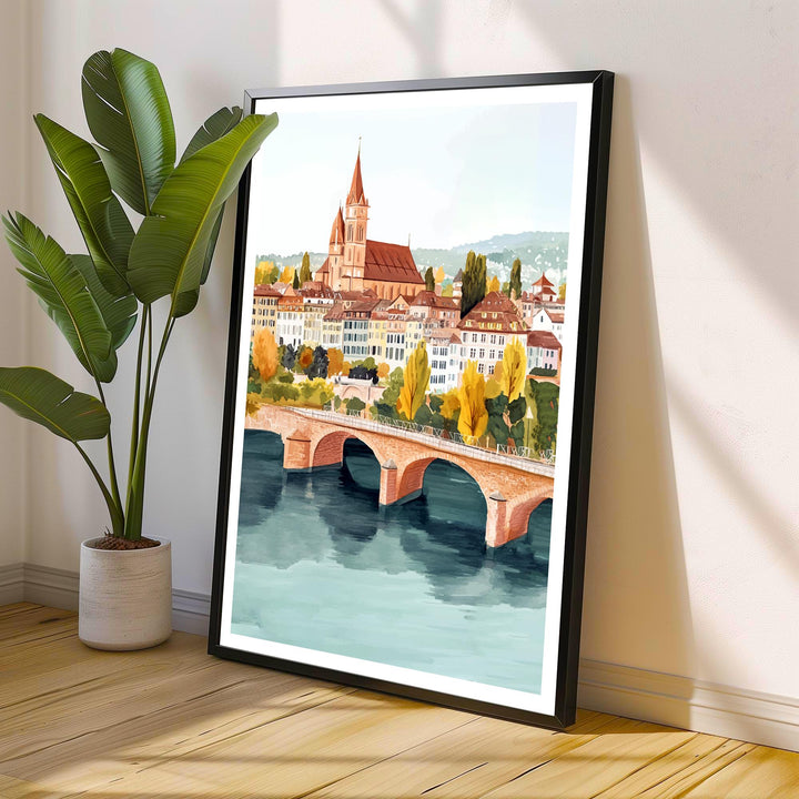 Basel Switzerland Travel Print Wall Decor Wall Art Basel Landscape Wall Hanging Home Décor Swiss City Gift Art Lovers Scenic Print