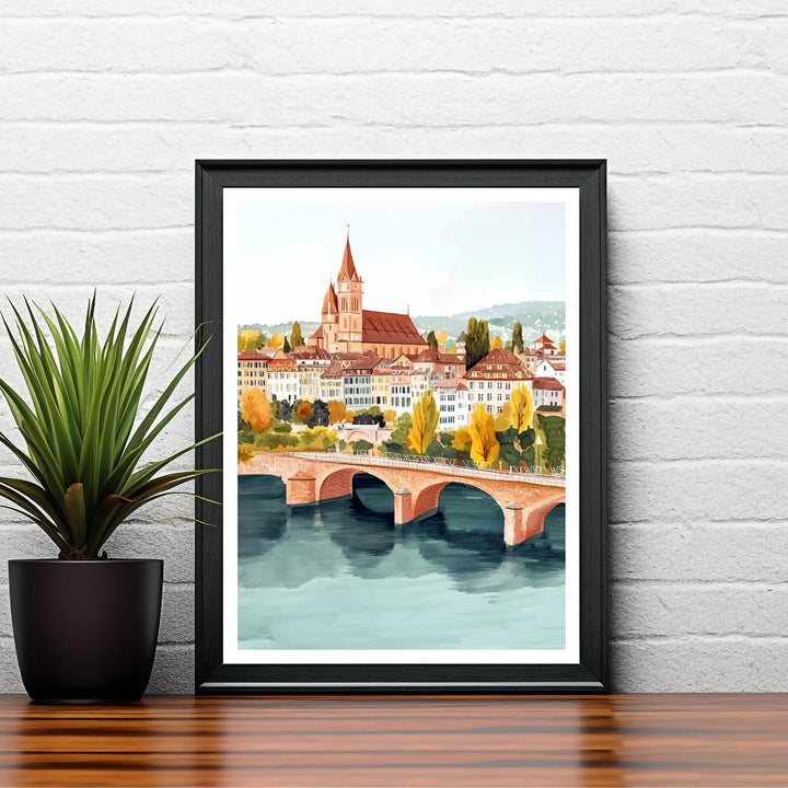 Basel Switzerland Travel Print Wall Decor Wall Art Basel Landscape Wall Hanging Home Décor Swiss City Gift Art Lovers Scenic Print