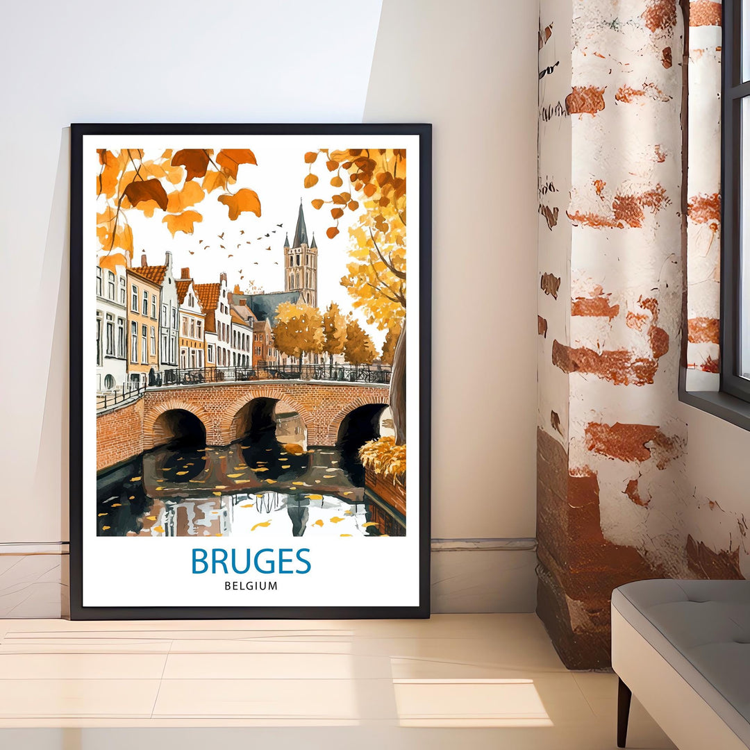 Bruges Belgium Travel Print Wall Decor Wall Art Bruges Landscape Wall Hanging Home Décor Belgian City Gift Art Lovers Scenic Print