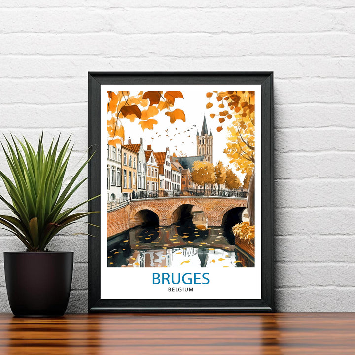 Bruges Belgium Travel Print Wall Decor Wall Art Bruges Landscape Wall Hanging Home Décor Belgian City Gift Art Lovers Scenic Print