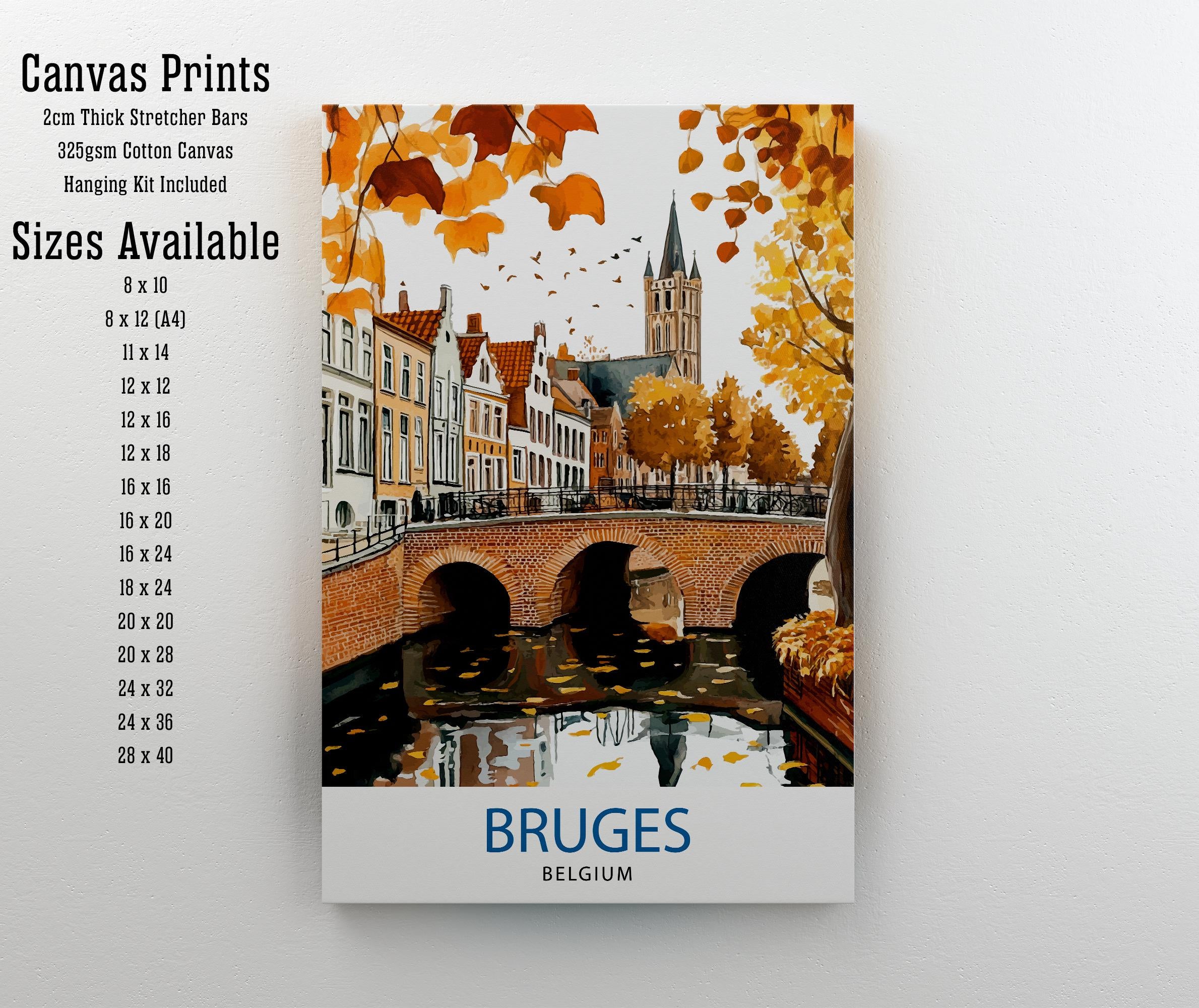 Bruges Belgium Travel Print Wall Decor Wall Art Bruges Landscape Wall Hanging Home Décor Belgian City Gift Art Lovers Scenic Print
