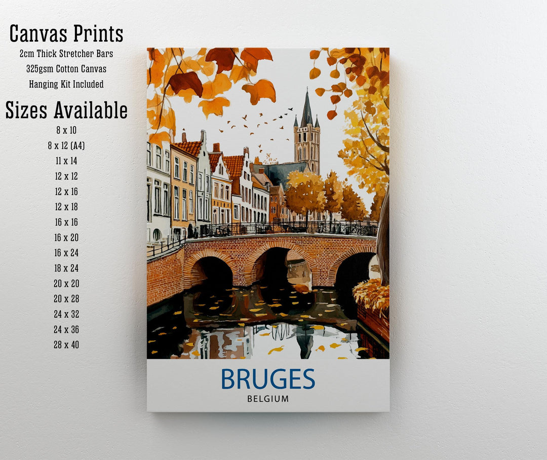 Bruges Belgium Travel Print Wall Decor Wall Art Bruges Landscape Wall Hanging Home Décor Belgian City Gift Art Lovers Scenic Print