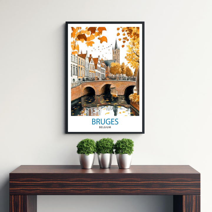 Bruges Belgium Travel Print Wall Decor Wall Art Bruges Landscape Wall Hanging Home Décor Belgian City Gift Art Lovers Scenic Print