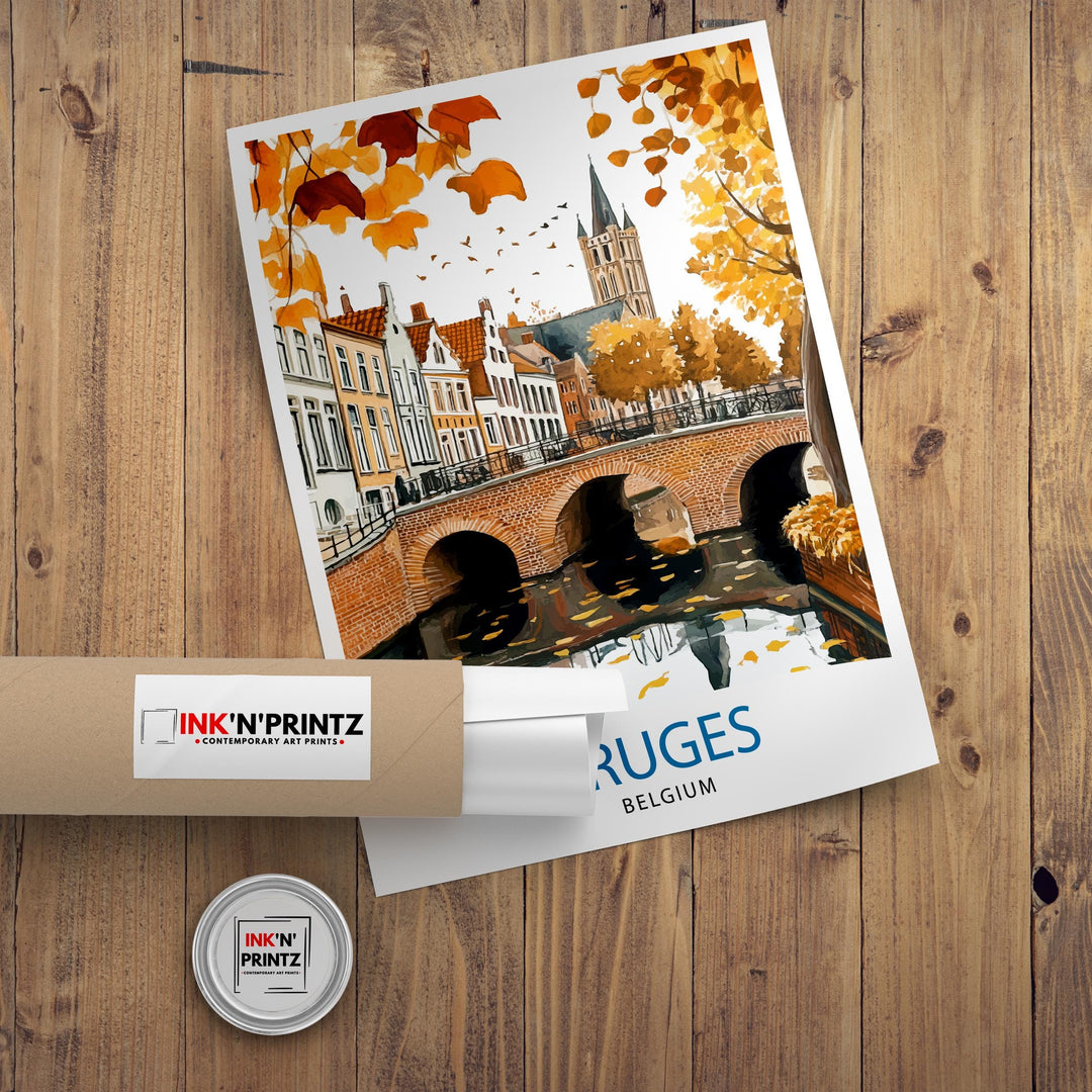 Bruges Belgium Travel Print Wall Decor Wall Art Bruges Landscape Wall Hanging Home Décor Belgian City Gift Art Lovers Scenic Print