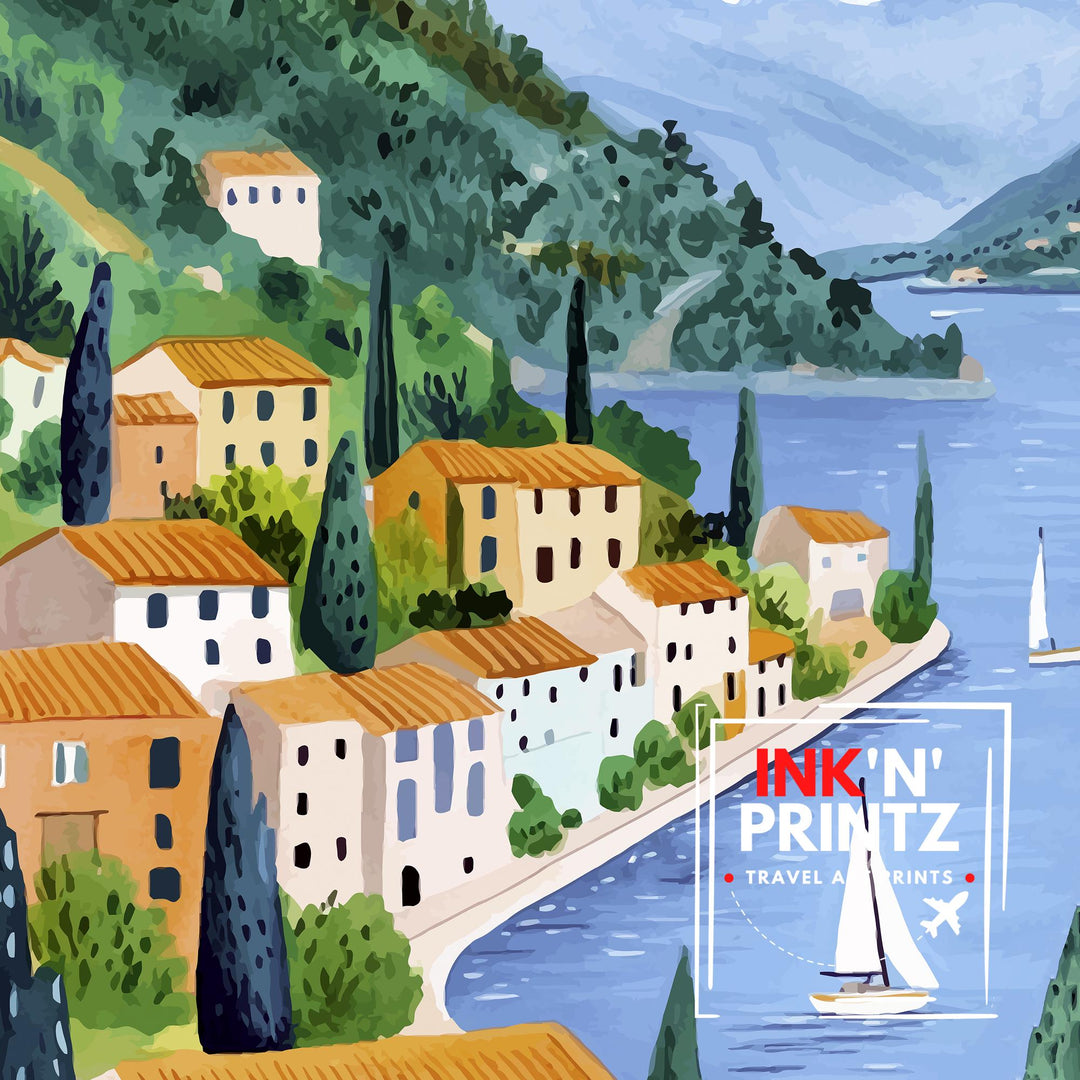 Lake Garda Italy Travel Poster