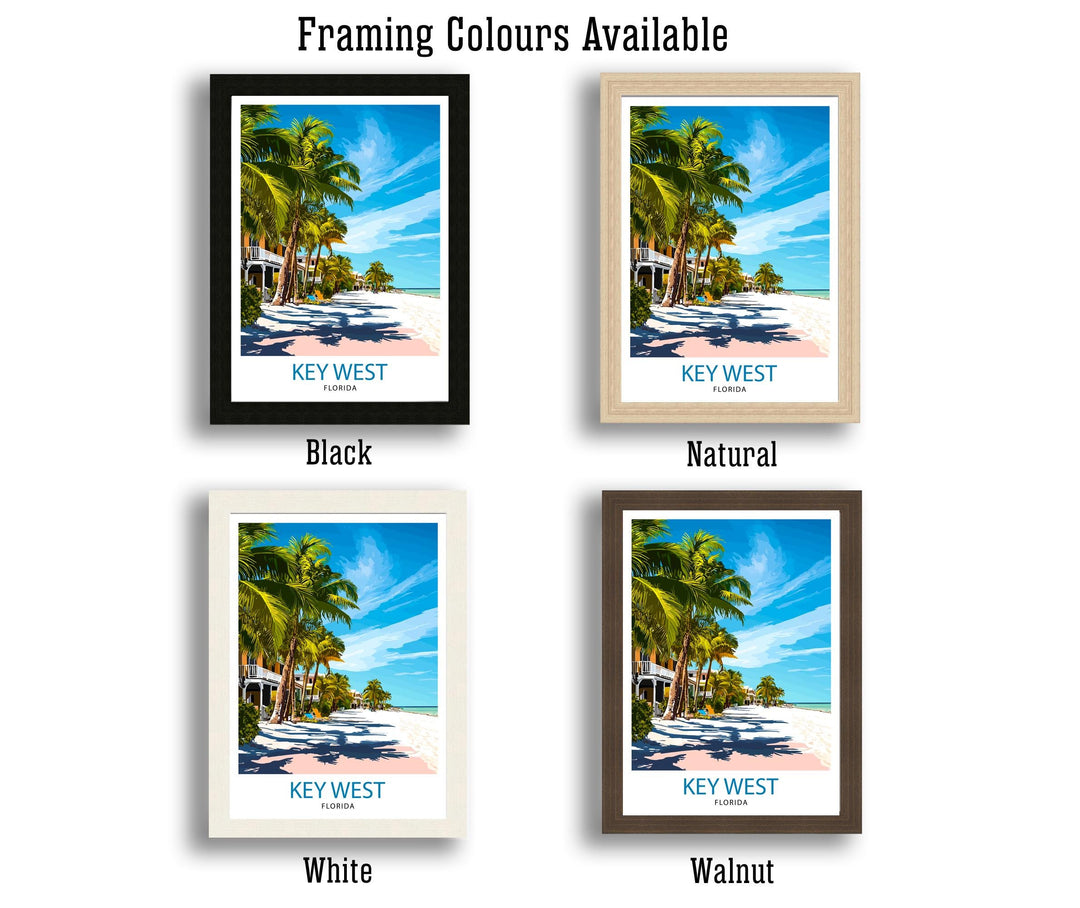 Key West Florida Travel Print Wall Decor Wall Art Key West Landscape Wall Hanging Home Décor Tropical Paradise Gift Art Lovers Coastal Print