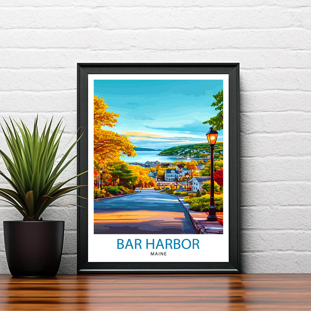 Bar Harbor Maine Travel Print Wall Decor Wall Art Bar Harbor Landscape Wall Hanging Home Décor Acadia National Park Gift Art Lovers Coastal