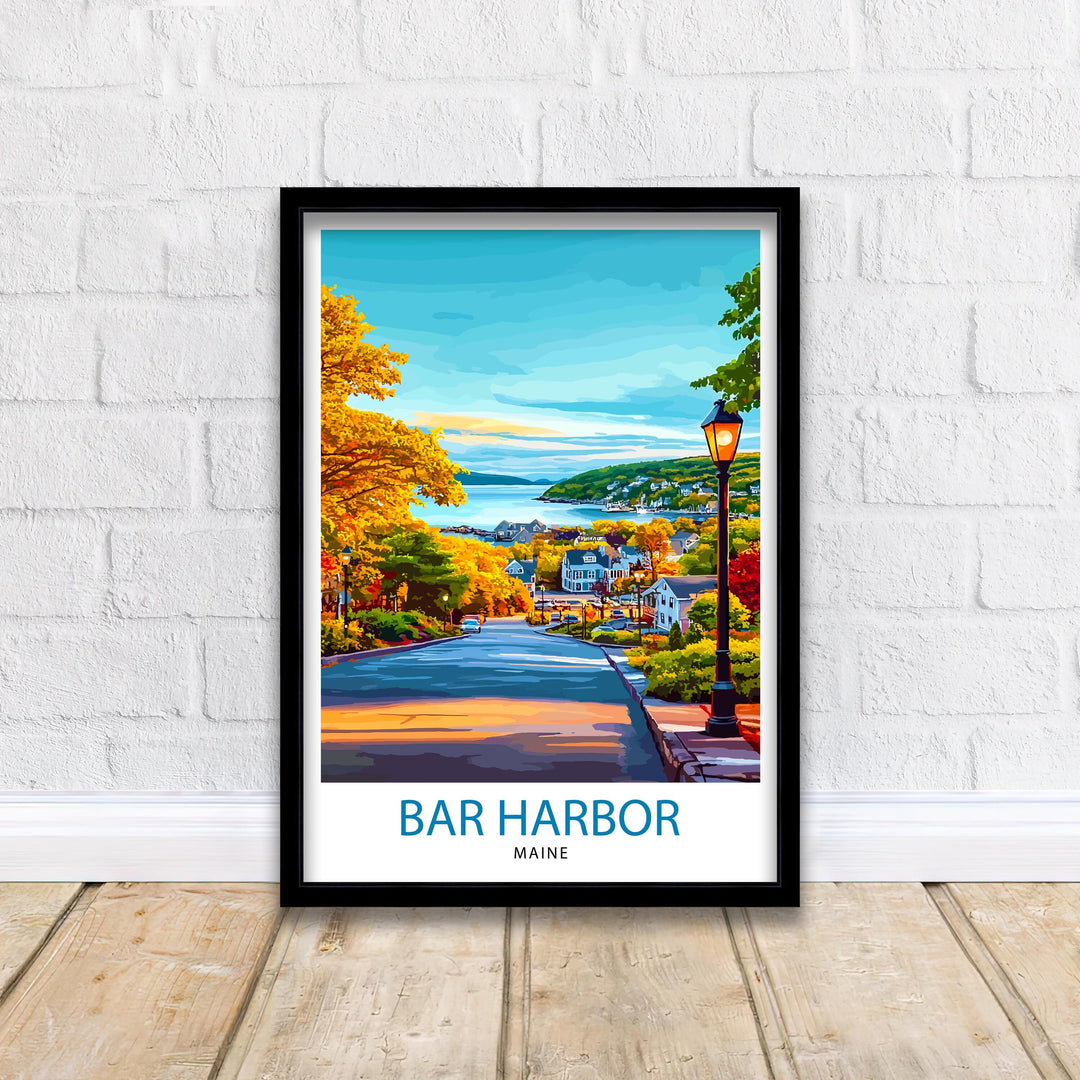 Bar Harbor Maine Travel Print Wall Decor Wall Art Bar Harbor Landscape Wall Hanging Home Décor Acadia National Park Gift Art Lovers Coastal