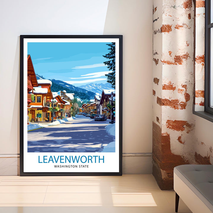 Leavenworth Washington Travel Print Wall Decor Wall Art Leavenworth Landscape Wall Hanging Home Décor Bavarian Village Gift Art Lovers