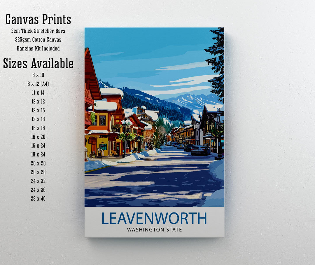 Leavenworth Washington Travel Print Wall Decor Wall Art Leavenworth Landscape Wall Hanging Home Décor Bavarian Village Gift Art Lovers