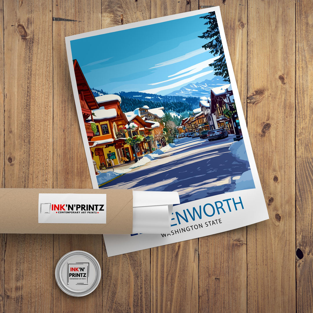 Leavenworth Washington Travel Print Wall Decor Wall Art Leavenworth Landscape Wall Hanging Home Décor Bavarian Village Gift Art Lovers