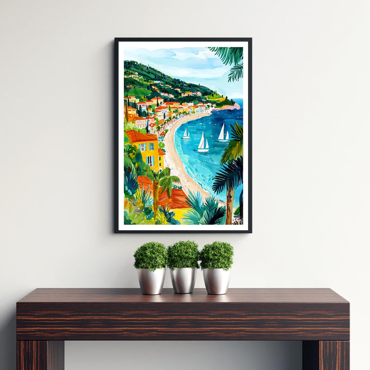 Nice France Travel Print Wall Decor Wall Art Nice Landscape Wall Hanging Home Décor French Riviera Gift Art Lovers Scenic Print