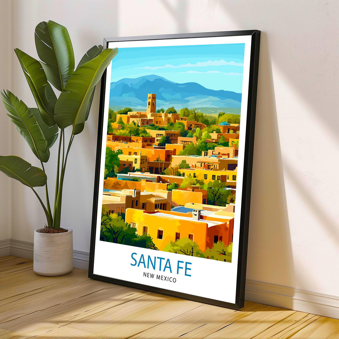 Santa Fe New Mexico Travel Print Wall Decor Wall Art Santa Fe Landscape Wall Hanging Home Décor Southwestern Gift Art Lovers Cultural