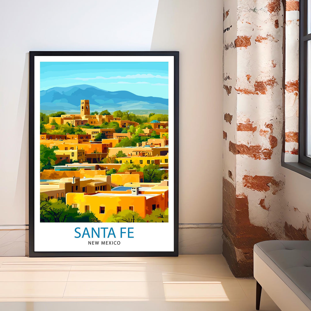 Santa Fe New Mexico Travel Print Wall Decor Wall Art Santa Fe Landscape Wall Hanging Home Décor Southwestern Gift Art Lovers Cultural