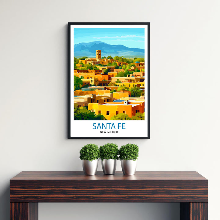 Santa Fe New Mexico Travel Print Wall Decor Wall Art Santa Fe Landscape Wall Hanging Home Décor Southwestern Gift Art Lovers Cultural