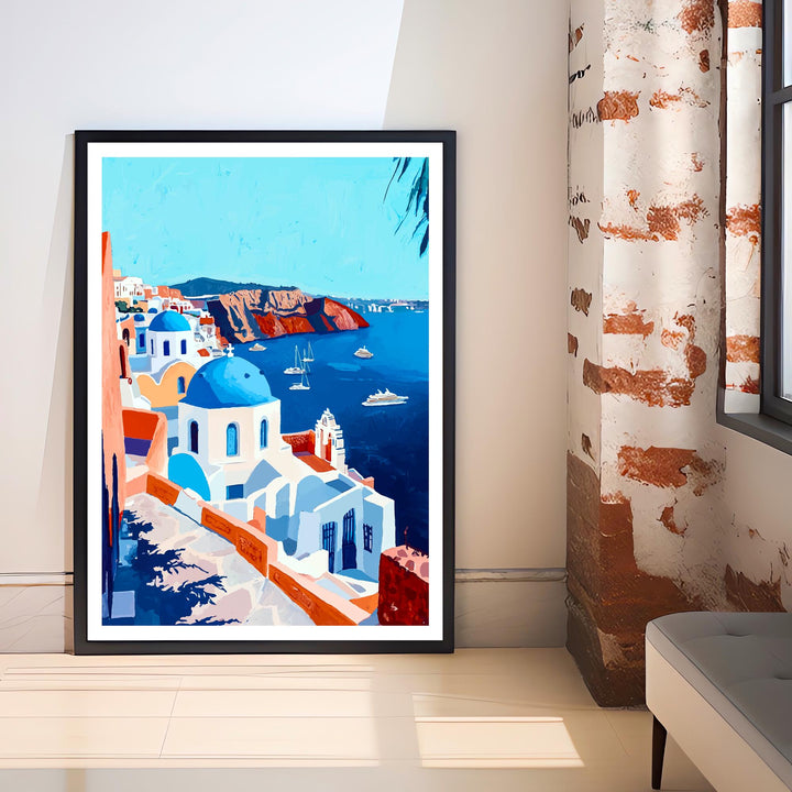 Santorini Greece Travel Print Wall Decor Wall Art Santorini Landscape Wall Hanging Home Décor Greek Island Gift Art Lovers Scenic Print