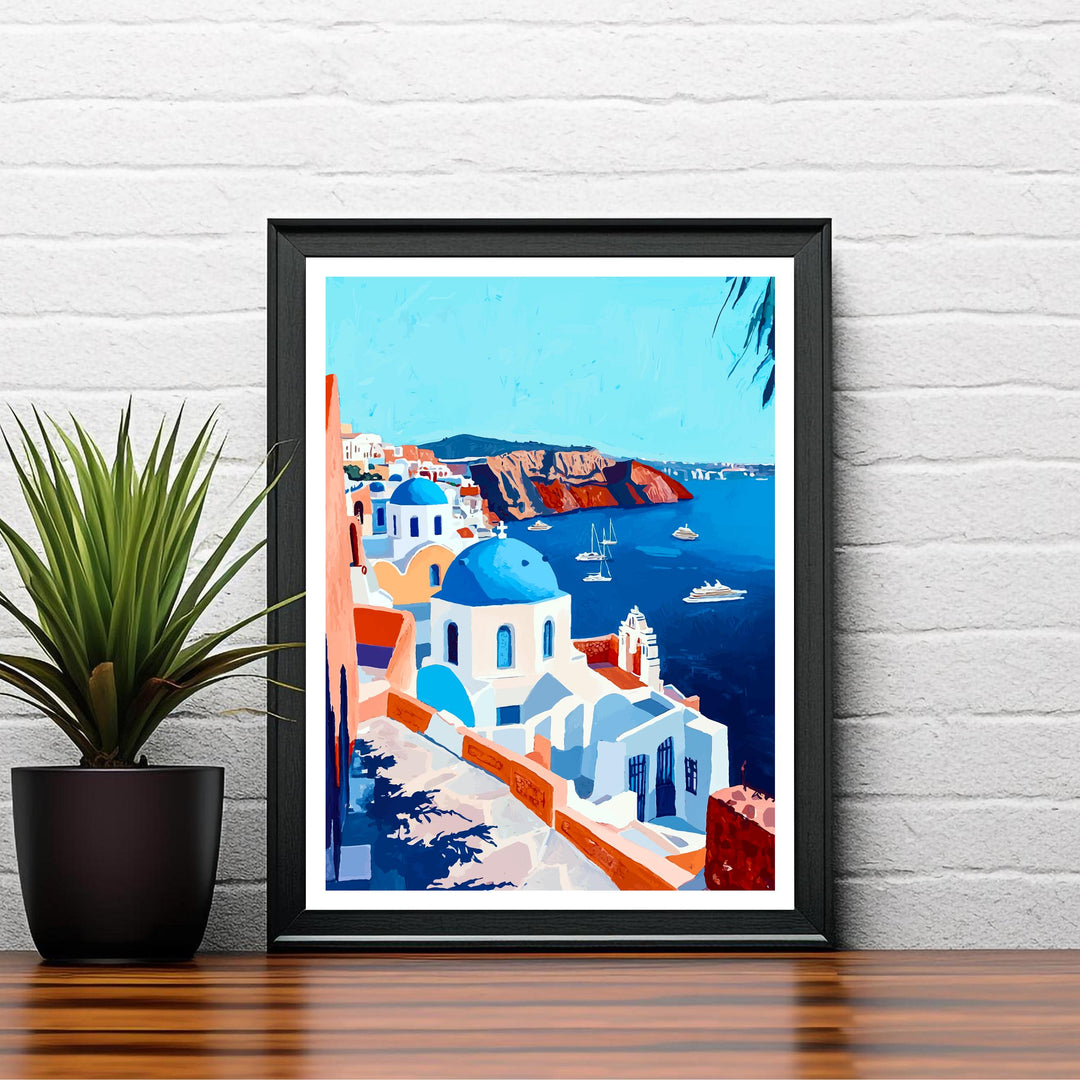 Santorini Greece Travel Poster