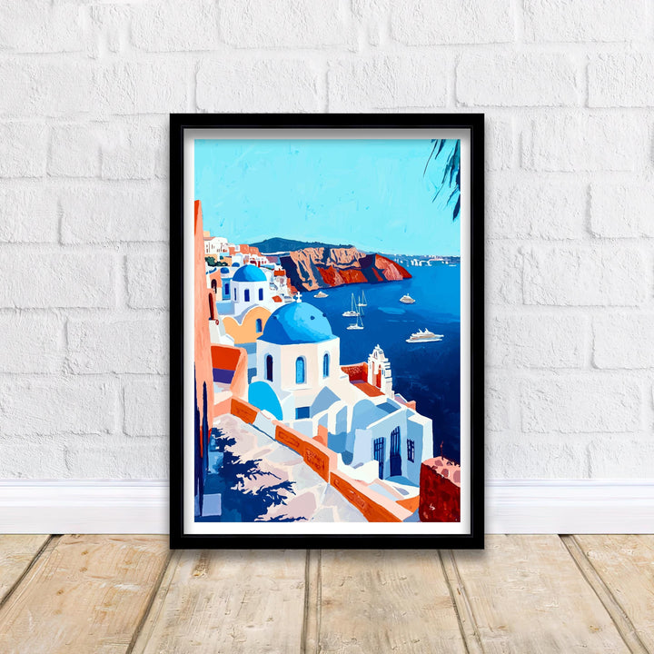 Santorini Greece Travel Print Wall Decor Wall Art Santorini Landscape Wall Hanging Home Décor Greek Island Gift Art Lovers Scenic Print