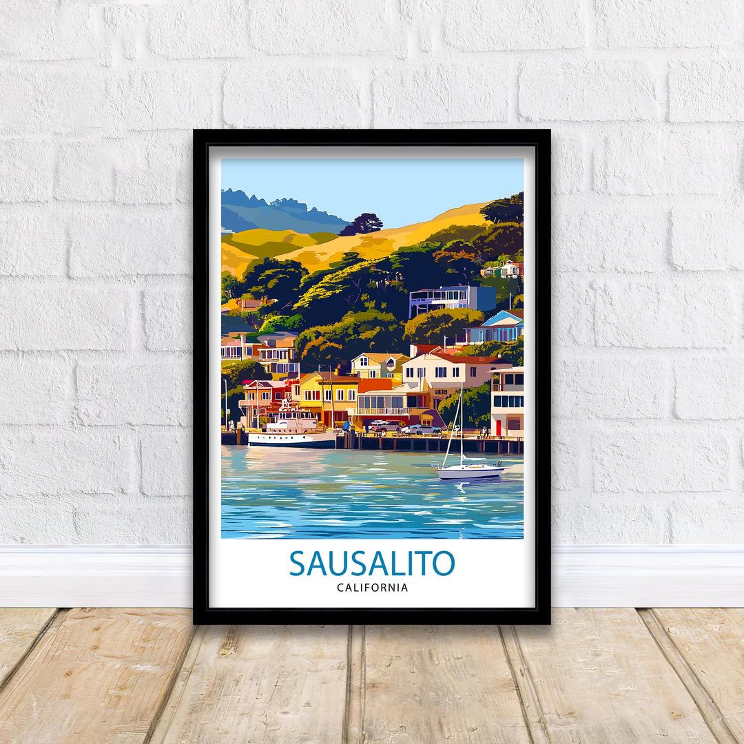 Sausalito California Travel Print Wall Decor Wall Art Sausalito Landscape Wall Hanging Home Décor Coastal Gift Art Lovers Scenic Print