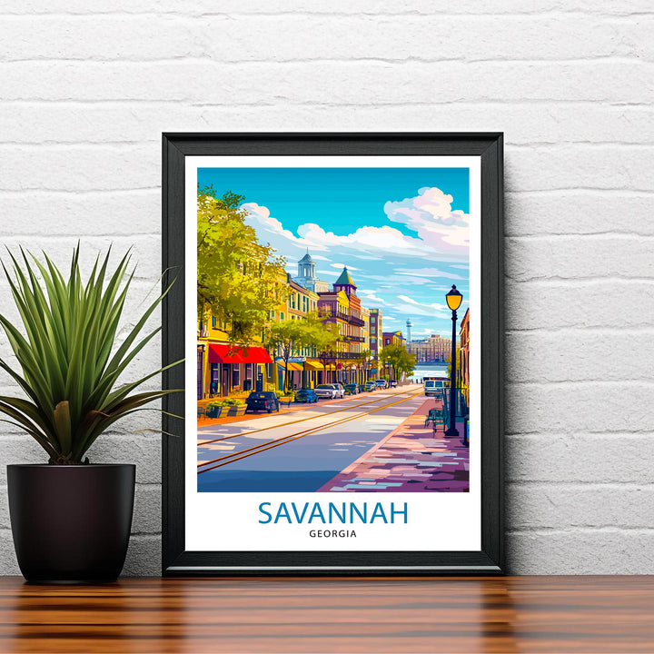 Savannah Georgia Travel Print Wall Decor Wall Art Savannah Landscape Wall Hanging Home Décor Southern Charm Gift Art Lovers Historic Print