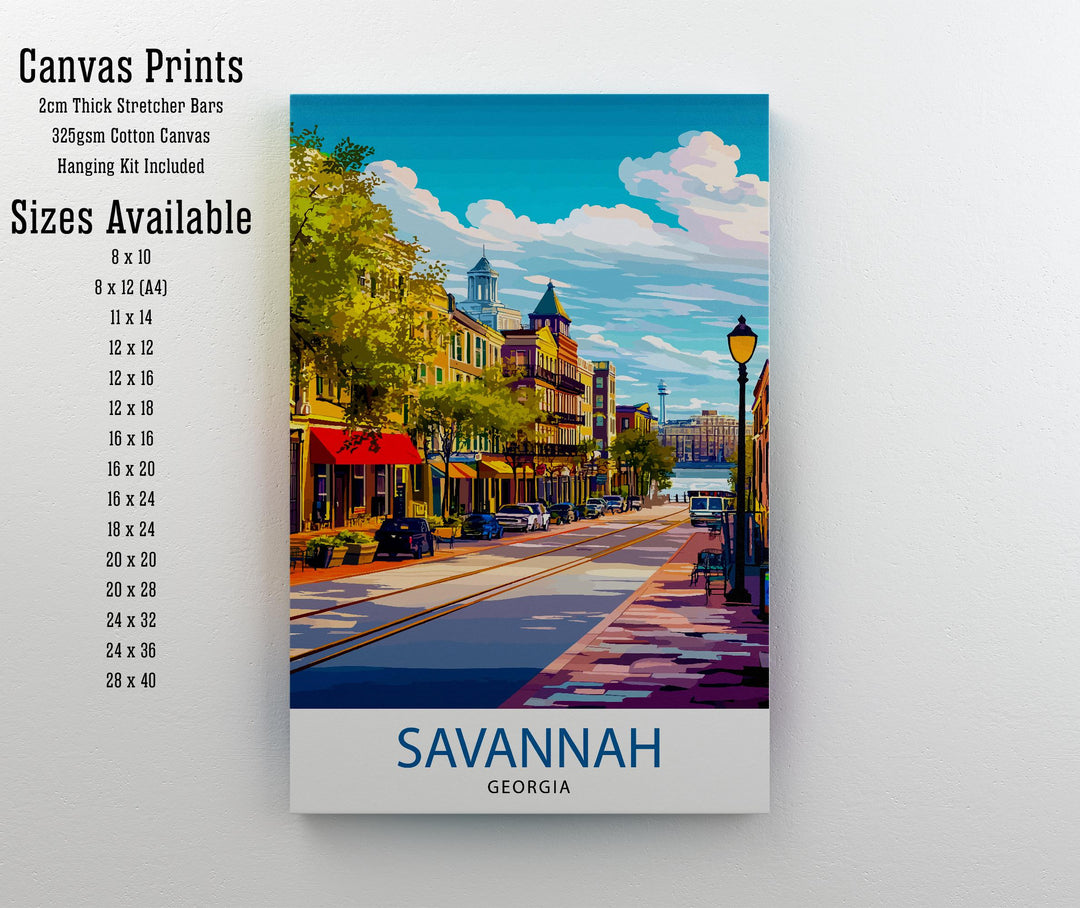 Savannah Georgia Travel Print Wall Decor Wall Art Savannah Landscape Wall Hanging Home Décor Southern Charm Gift Art Lovers Historic Print