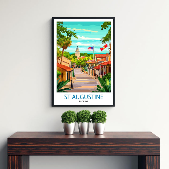 St. Augustine Florida Travel Print Wall Decor Wall Art St. Augustine Landscape Wall Hanging Home Décor Historic City Gift Art Lovers Coastal