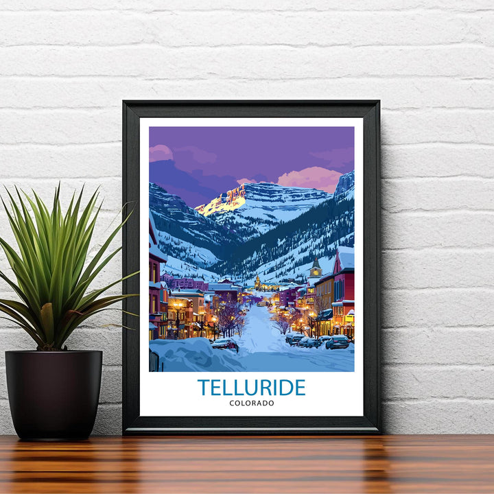 Telluride Colorado Travel Print Wall Decor Wall Art Telluride Landscape Wall Hanging Home Décor Mountain Town Gift Art Lovers Scenic Print