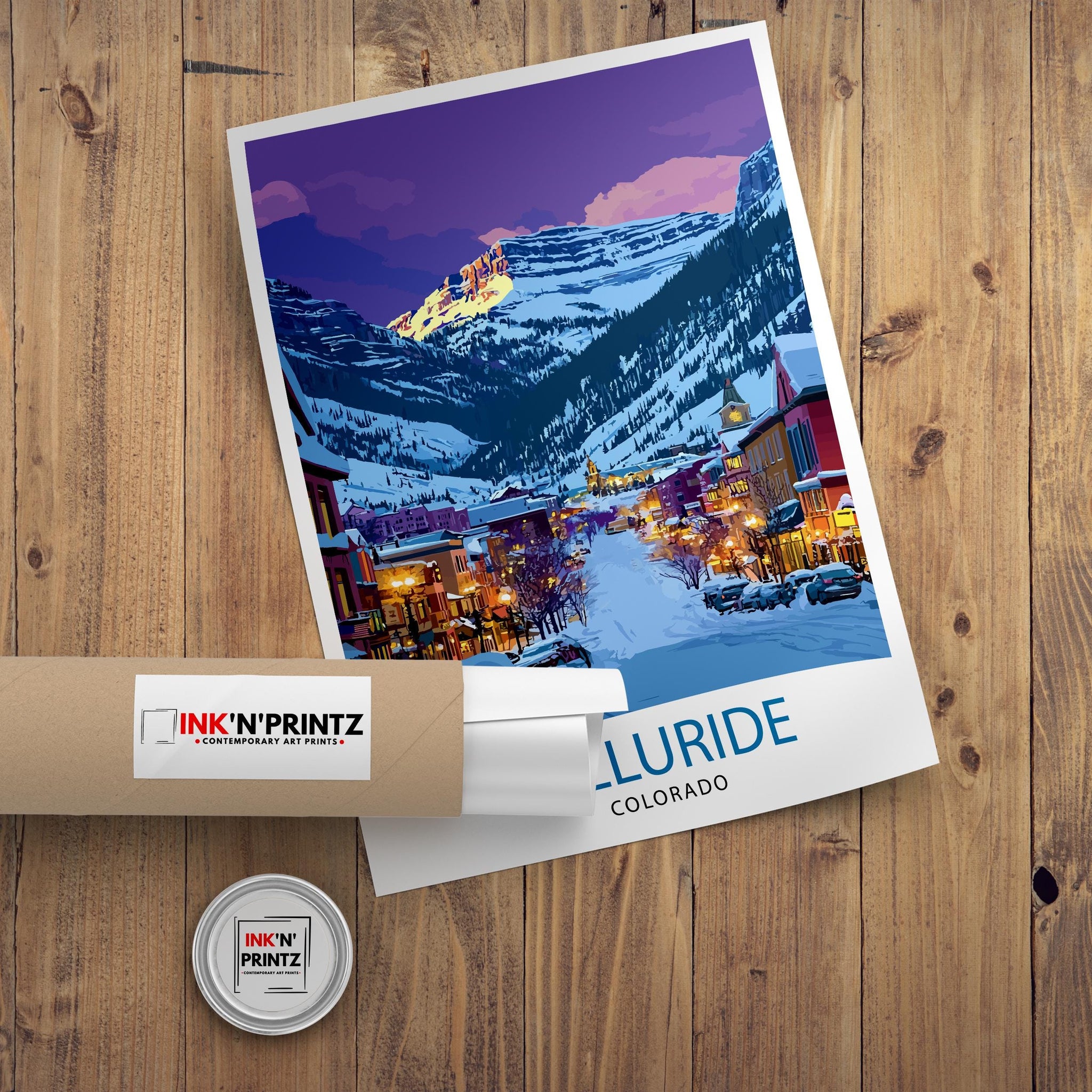 Telluride Colorado Travel Print Wall Decor Wall Art Telluride Landscape Wall Hanging Home Décor Mountain Town Gift Art Lovers Scenic Print