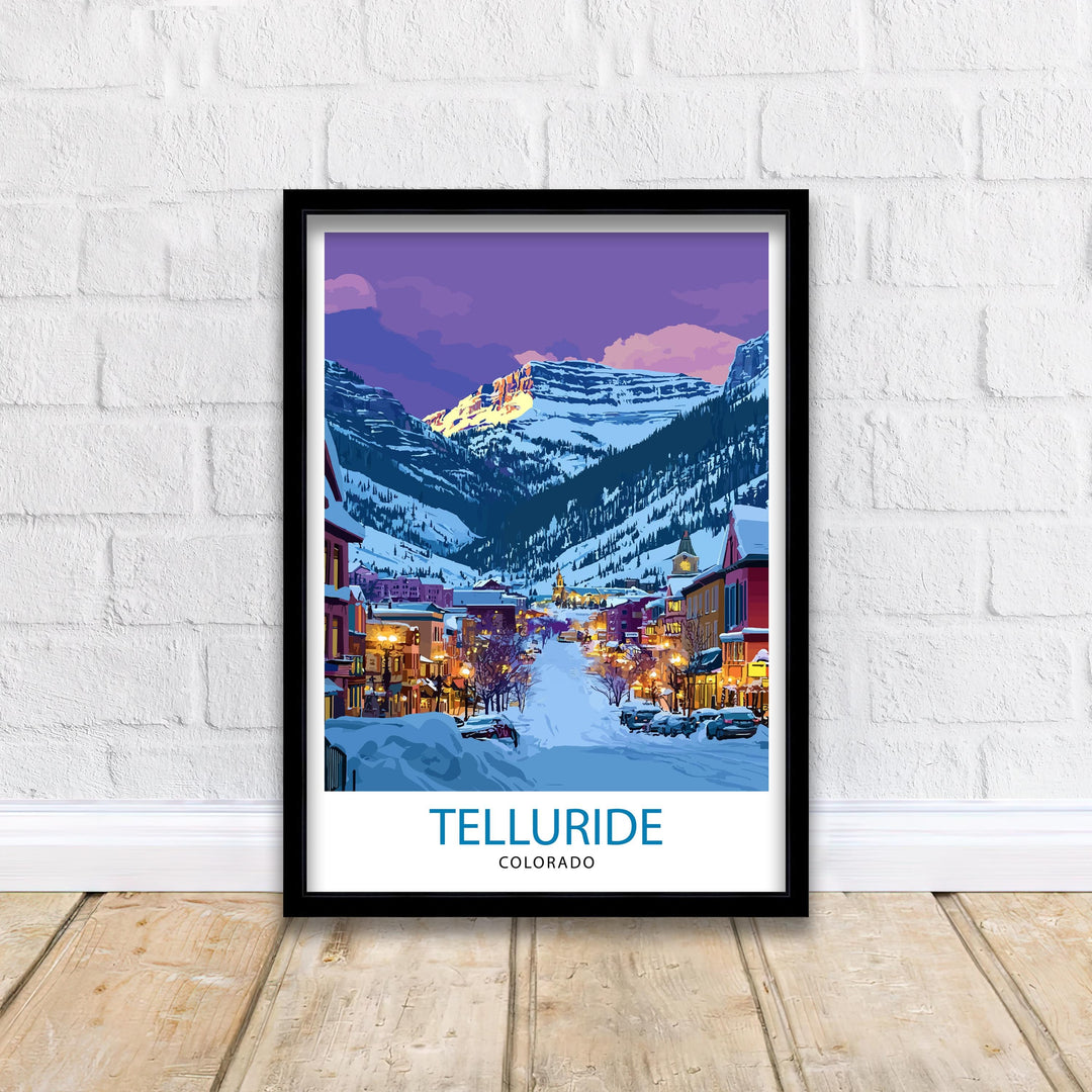 Telluride Colorado Travel Print Wall Decor Wall Art Telluride Landscape Wall Hanging Home Décor Mountain Town Gift Art Lovers Scenic Print